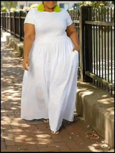 Solid Color Short Sleeve Dress