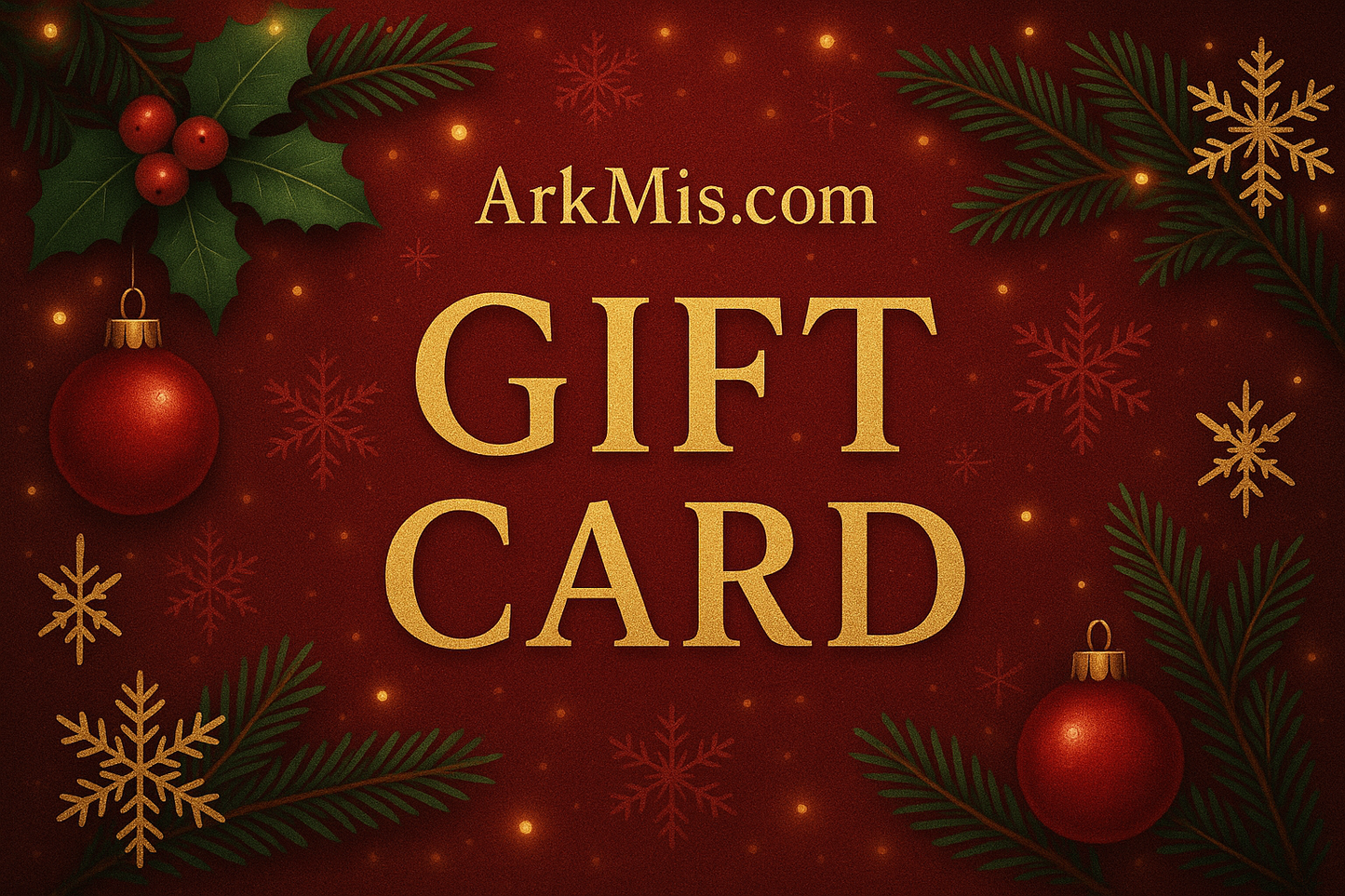 Christmas themed gift card for ArkMis.com
