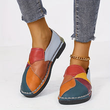 Colorblock Flat Bottom Soft Sole Slip On Loafers