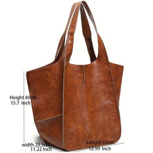 Large Capacity Retro Stylish Handbag With Front Pocket