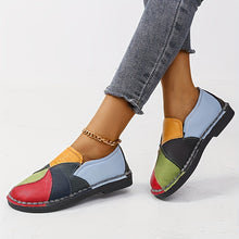 Colorblock Flat Bottom Soft Sole Slip On Loafers