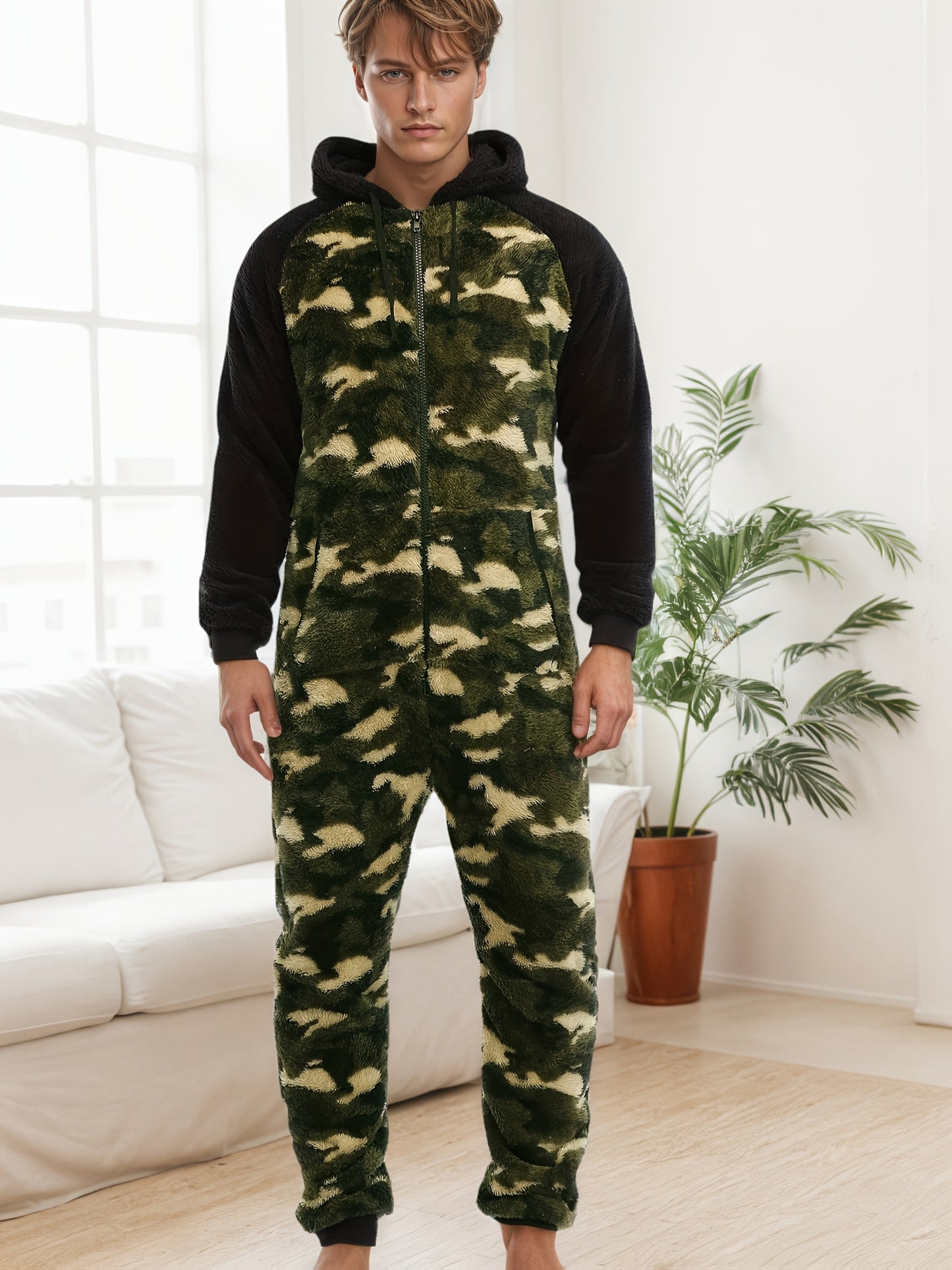Heavy-Duty Full-Zip Hooded Onesie