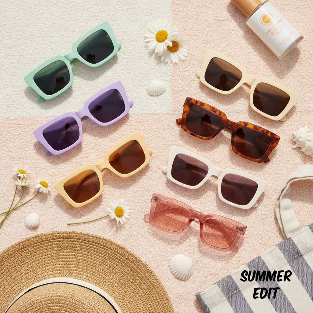 Square Sunglasses Set Lifestyle