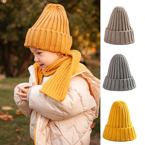 Solid Color Knitted Baby Beanie
