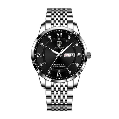 Stainless Steel Hidden Clasp Luminous Wrist Watch