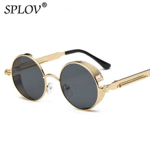 Retro Round Steam Punk Metal Frame Sunglasses