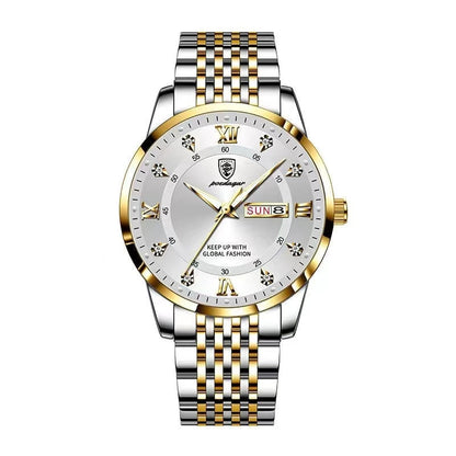 Stainless Steel Hidden Clasp Luminous Wrist Watch