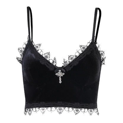 Goth Cross Print Aesthetic Tank Top