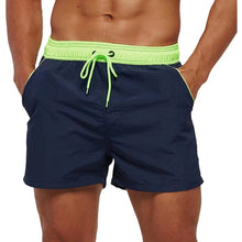 Two-tone Drawstring Closed Swimming Trunks