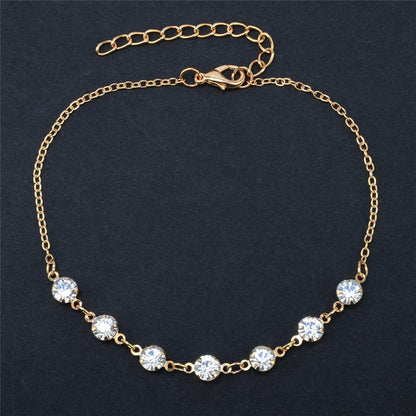 Huitan Rhinestone Chain Anklet