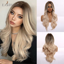 Blonde Platinum Long Wavy Middle Part Natural Heat Resistant Synthetic Wig