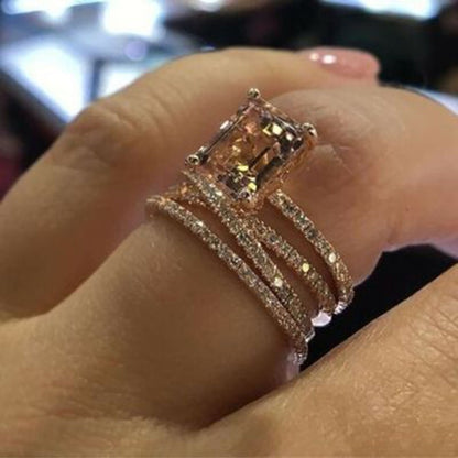 Cross Design Inlaid Crystal Zirconia Engagement Ring