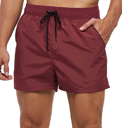 Two-tone Drawstring Closed Swimming Trunks