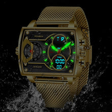 FOXBOX Fashion Square Double Display Sports Watch