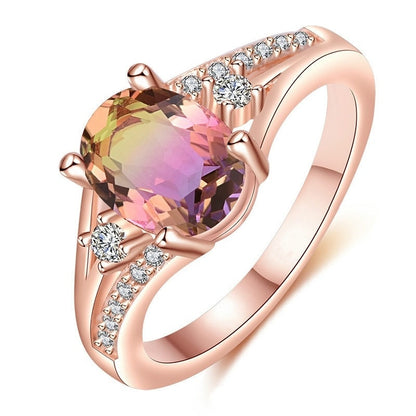 Cross Design Inlaid Crystal Zirconia Engagement Ring