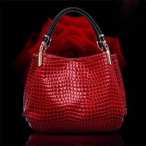 Designer Crocodile Print Two-strap Purse