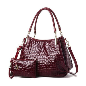 Designer Crocodile Print Two-strap Purse