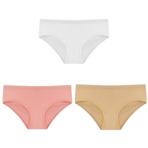 3PCS/Set Cotton Solid Color Low-Rise Panties