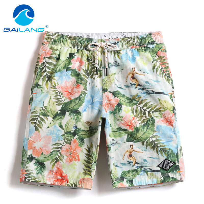 Men's Floral Print Quick Drying Swimwear